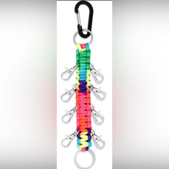 Tye Dye Paracord Cheer Bows Holder Paracord Keychain for Cheerleader Sports - Picture 1 of 2